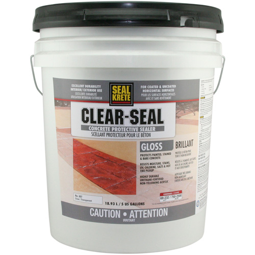 Produit d&eacute;tanch&eacute;it&eacute; protecteur Seal-Krete, 18,93 L, &agrave; l'eau, Brillant, Transparent Quali-T-Solutions