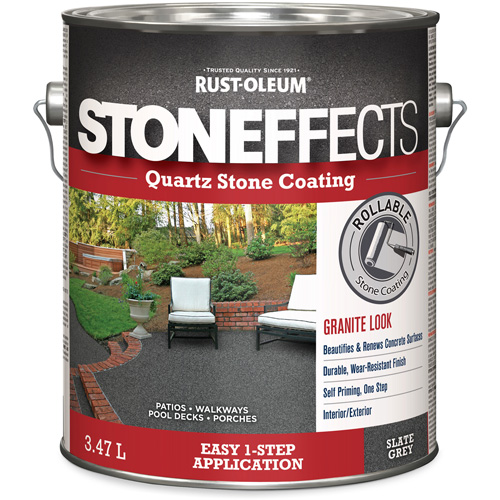 Stoneffects Quartz Stone Coating, 3.78 L, Water-Based, Textured, Grey Quali-T-Solutions