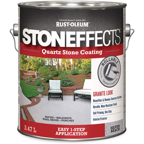 Rev&ecirc;tement &agrave; base de pierre de quartz Stoneffects, 3,78 L, &agrave; l'eau, Textur&eacute;, Gris Quali-T-Solutions