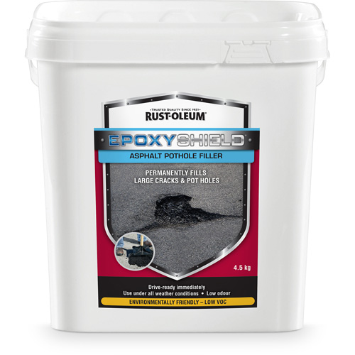 Remplisseur de nids-de-poule dasphalte EpoxyShield, Seau, Noir Quali-T-Solutions