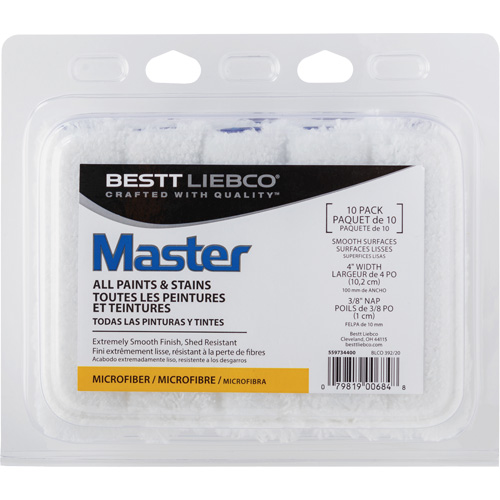 Master Microfiber Roller Cover, 10 mm (3/8") Nap, 101.6 mm (4") L Quali-T-Solutions