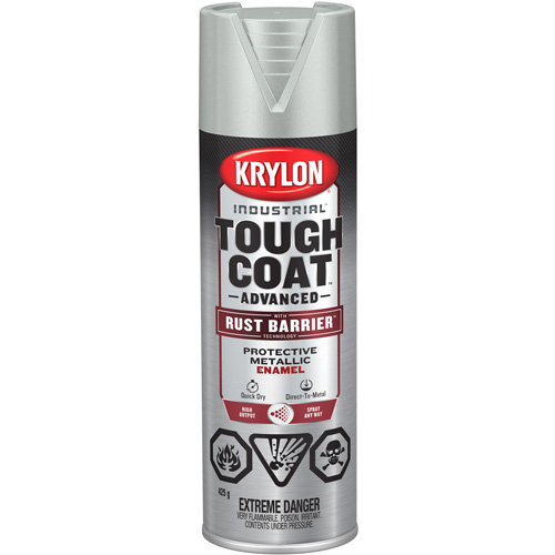 Peinture Tough Coat avec technologie Rust Barrier, Aluminium, M&eacute;tallique, 425 g, Canette a&eacute;rosol Quali-T-Solutions