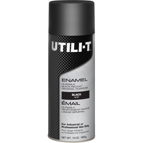 Peinture-&eacute;mail en a&eacute;rosol polyvalent UTILI-T, Noir, Brillant, 10 oz/283 g, Canette a&eacute;rosol Quali-T-Solutions