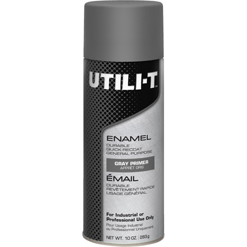 Peinture-&eacute;mail en a&eacute;rosol polyvalent UTILI-T, Appr&ecirc;t gris, 10 oz/283 g, Canette a&eacute;rosol Quali-T-Solutions