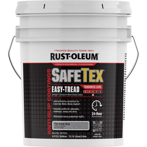 Rev&ecirc;tement d'acrylique SafeTex Easy-Tread, 4 gal., &agrave; l'eau, Plat/Textur&eacute;, Gris Quali-T-Solutions