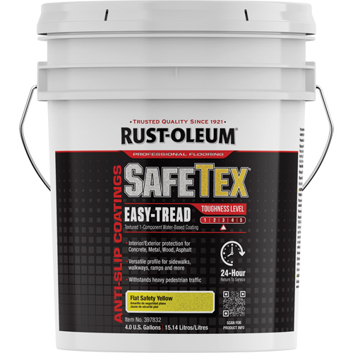 Rev&ecirc;tement d'acrylique SafeTex Easy-Tread, 4 gal., &agrave; l'eau, Fini mat profond/Textur&eacute;, Jaune Quali-T-Solutions