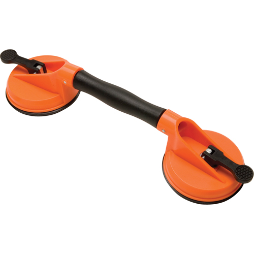 Manually Operated Hand Vacuum Cups - Double Handcup-Swivel, 50 lbs. Capacity, 4-5/8", Lever, 13" Handle Length Quali-T-Solutions