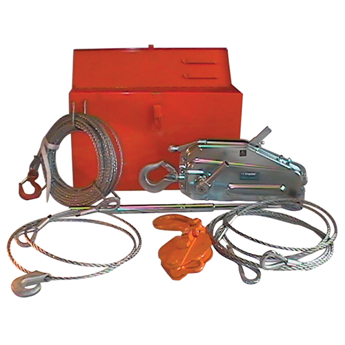Palan &agrave; c&acirc;ble d'acier Tirfor TU17 en ensemble de r&eacute;cup&eacute;ration, Diam&egrave;tre du fil 5/16", Capacit&eacute; 2000  lb (1 tonne) Quali-T-Solutions