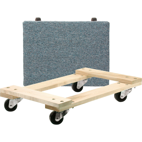 Wood Dollies - Medium-Duty, Polyolefin Wheels, 900 lbs. Capacity, 18" W x 24" D x 7" H Quali-T-Solutions