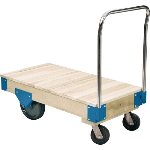 Chariots &agrave; plateforme - Chariots &agrave; plateforme tout en bois, 48" lo x 24" la, Capacit&eacute; de 3000 lb, Roues en Nylon Quali-T-Solutions