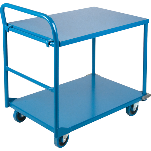 Chariots &agrave; tablettes/plateforme, Acier, 24" la x 36" p x 40" h, Capacit&eacute; de la plateforme 1300 lb Quali-T-Solutions