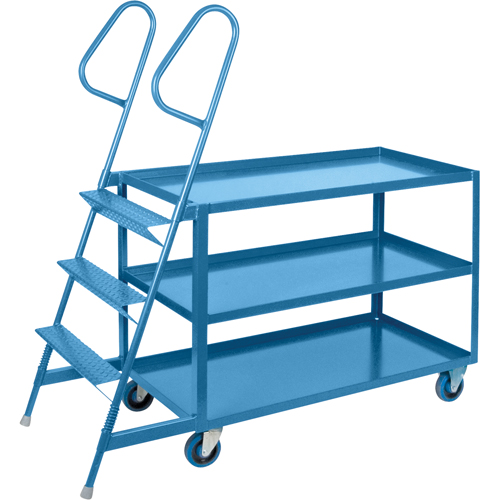 Chariots &agrave; cueillette, Acier, 24" la x 64" p, 3 tablettes, Capacit&eacute; 1200 lb Quali-T-Solutions