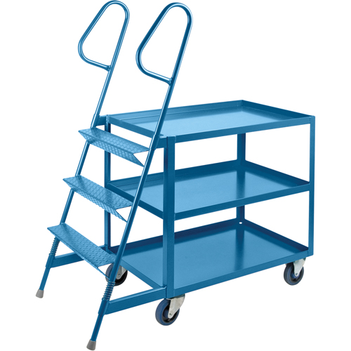 Stock Picking Carts, Steel, 24" W x 52" D, 3 Shelves, 1200 lbs. Capacity Quali-T-Solutions