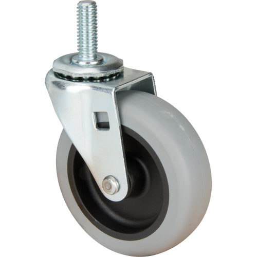 Stem Caster, Swivel, 3" (76 mm) Dia., 80 lbs. (36 kg.) Capacity Quali-T-Solutions