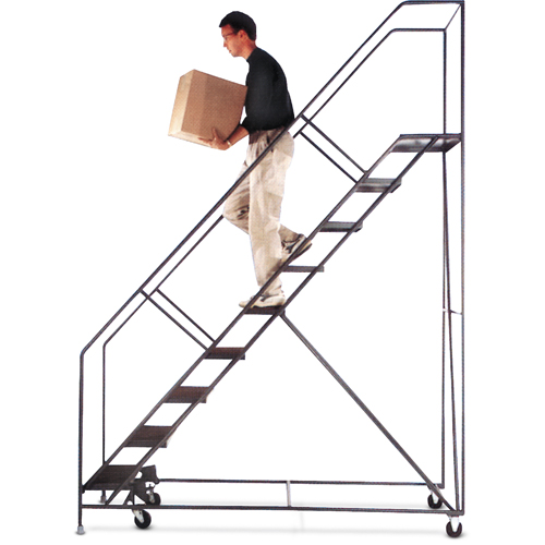 &eacute;chelle roulante &agrave; angle, 12 marches, 50°, Inclinaison 50°, Hauteur 120" Quali-T-Solutions