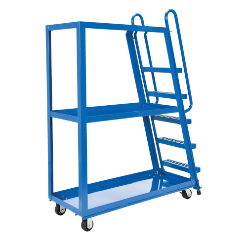 Stock Picking Cart, Steel, 21-7/8" W x 56-1/8" D, 3 Shelves, 1000 lbs. Capacity Quali-T-Solutions