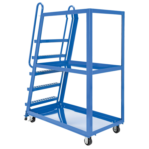 Stock Picking Cart, Steel, 27-7/8" W x 56-1/8" D, 3 Shelves, 1000 lbs. Capacity Quali-T-Solutions