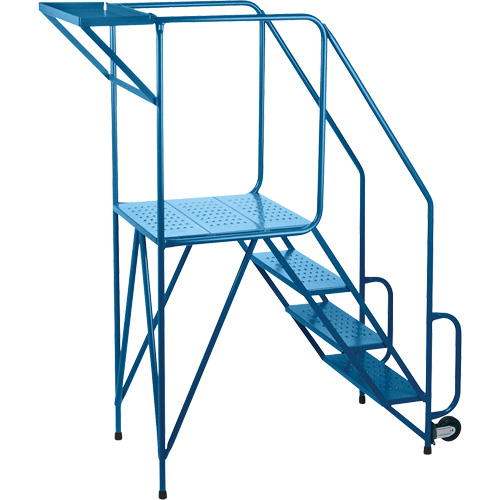 Mechanics/Maintenance Rolling Ladder, Steel, 4 Steps, 38" Platform Height Quali-T-Solutions