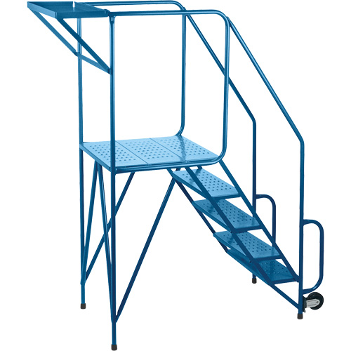 Mechanics/Maintenance Rolling Ladder, Steel, 5 Steps, 47" Platform Height Quali-T-Solutions
