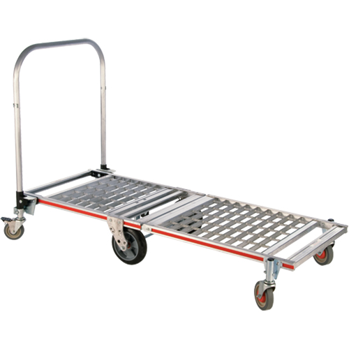 Six Wheel Folding Platform Truck, Aluminum, 1550 lbs., 61-7/8" L x 23-1/4" W, 39" High Quali-T-Solutions