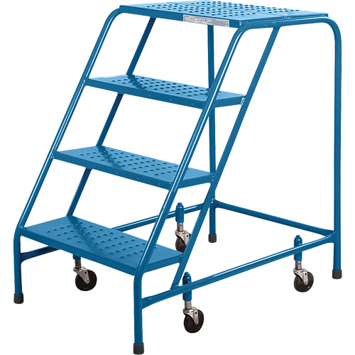 CSA Rolling Step Ladder, 4 Steps, 22" Step Width, 37" Platform Height, Steel Quali-T-Solutions