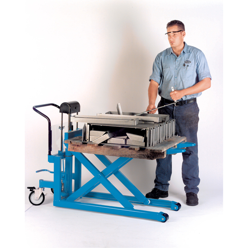 Hydraulic Skid Scissor Lift/Table, 42-1/2" L x 20-1/2" W, Steel, 1000 lbs. Capacity Quali-T-Solutions