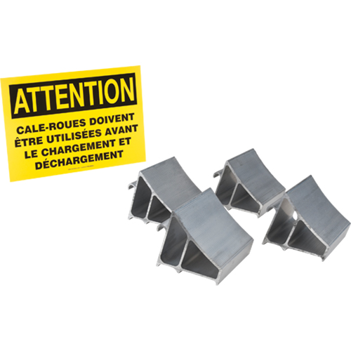 Aluminum Wheel Chock Kit, 7" W x 6" D x 6" H Quali-T-Solutions