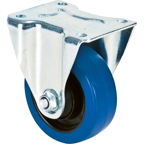 Roulette bleue, Fixe, 4" (101,6 mm), Caoutchouc, 350 lb (158,8 kg) Quali-T-Solutions