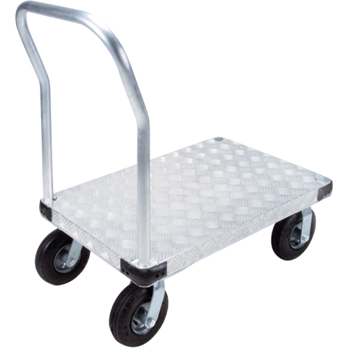 Aluminum Platform Truck, 24" W x 36" L, 1400 lbs. Cap., Pneumatic Wheels Quali-T-Solutions