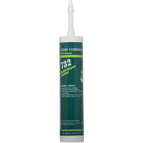 Scellant polyvalent &agrave; base de silicone Dowsil 732, 300 ml, Cartouche, Blanc Quali-T-Solutions