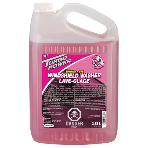 Liquide lave-glace d'&eacute;t&eacute; Turbo Power avec nettoyant pour taches d'insectes, Cruche, 3,78 L Quali-T-Solutions