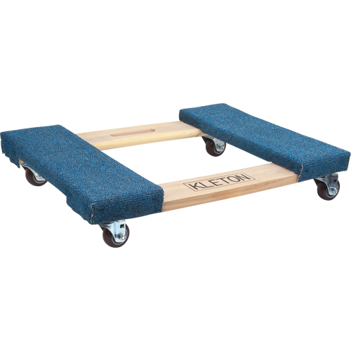 Socle roulant en bois dur &agrave; bouts avec tapis, Cadre en Bois, 18" la x 24" lo, Capacit&eacute; 900 lb Quali-T-Solutions