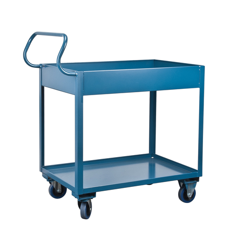 Deep Lipped Service Cart, 2 Tiers, 24" W x 47" H x 36" D, 1200 lbs. Capacity Quali-T-Solutions