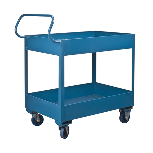 Chariots de service &agrave; bordure profonde, 2 Tiers, 24" la x 47" h x 36" p, Capacit&eacute; 1200 lb Quali-T-Solutions