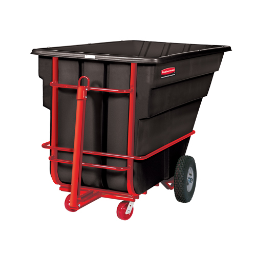 Chariot basculeur en acier, Poly&eacute;thyl&egrave;ne, 1-1/2 vg³, Capacit&eacute; de charge de 2100 lb Quali-T-Solutions