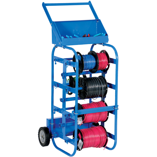 Chariot portatif pour mat&eacute;riaux bobin&eacute;s, Acier, 11 Montants, 19-1/2" la x 43-1/4" h x 17-1/2" p, Capacit&eacute; de 150 lb Quali-T-Solutions