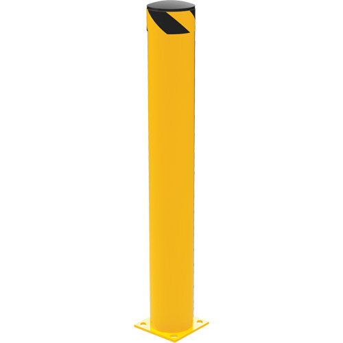 Butoir de s&eacute;curit&eacute;, Acier, 48" h x 6,5" la, Jaune Quali-T-Solutions