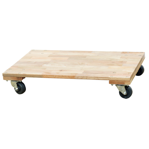Socle roulant &agrave; plateforme en bois solide, Roues en Caoutchouc, Capacit&eacute; de 900 lb, 18" la x 30" p x 6" h Quali-T-Solutions