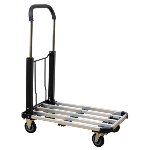 Chariot &agrave; plateforme avec poign&eacute;e pliante, Aluminium, 300 lb, 28" lo x 16" la, Hauteur 37,75" Quali-T-Solutions
