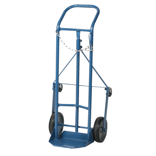 Chariot professionnel CC-1 pour bouteille de gaz, Roues Caoutchouc moul&eacute;, Base de 9" la x 7-1/4" lo, 250 lb Quali-T-Solutions