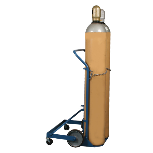 Professional Double Gas Cylinder Truck CC-2, Mold-on Rubber Wheels, 16-7/8" W x 7-1/4" L Base, 500 lbs. Quali-T-Solutions