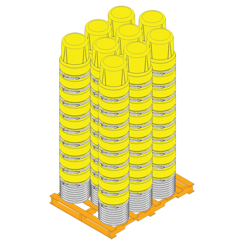 Nestable Polyethylene Drum, 10 US gal (8.33 imp. gal.), Open Top, Yellow Quali-T-Solutions