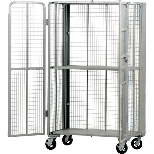FST Series Folding Security Truck, 1 Tiers, 27" L x 45" W x 77" H, 2000 lbs. Cap. Quali-T-Solutions