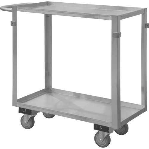 Chariot avec tablettes de calibre industriel, 2 Tiers, 22-1/2" la x 34" h x 42-7/16" p, Capacit&eacute; 600 lb Quali-T-Solutions