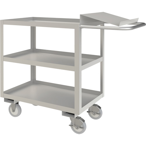 Industrial Grade Order Picking Cart, 39" H x 18-1/8" W x 45" D, 3 Shelves, 1200 lbs. Capacity Quali-T-Solutions