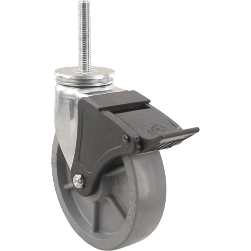 Roulette Emaxx Envirothane, Pivotant avec frein, Diam&egrave;tre 6" (152,4 mm), Capacit&eacute; 1100 lb (499 kg) Quali-T-Solutions