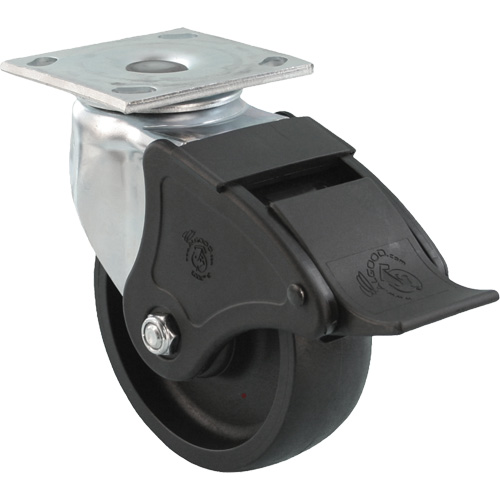 Roulette Emaxx RollX, Pivotant avec frein, 4" (101,6 mm), Nylon, 1200 lb (544,3 kg) Quali-T-Solutions
