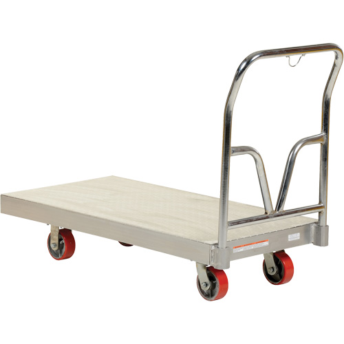 Aluminum Sheet Deck Platform Truck, 24" W x 48" L, 3600 lbs. Cap., Polyurethane Wheels Quali-T-Solutions