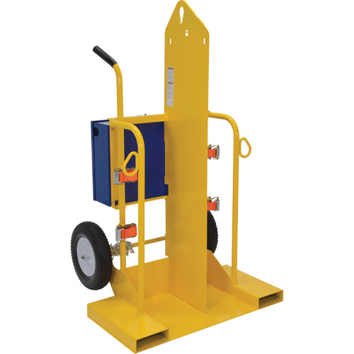 Chariot pour chalumeau et bouteille &agrave; gaz, Roues Rempli de mousse, Base de 24" la x 19-1/2" lo, 500 lb Quali-T-Solutions