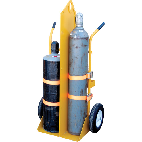 Chariot pour chalumeau et bouteille &agrave; gaz, Roues Rempli de mousse, Base de 23-1/8" la x 22-13/16" lo, 500 lb Quali-T-Solutions